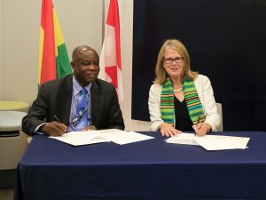 From left: Vice-Chancellor Gabriel Teye (University for Development Studies), Deputy Vice-Chancellor Deborah Buszard (UBC Okanagan)